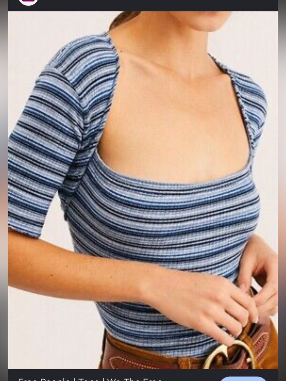 Free people Striped Square-Neck XS